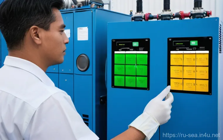 해양공학 해양 배수 기술 - **Prompt:** A futuristic, multi-stage advanced wastewater treatment system on a large commercial ves...